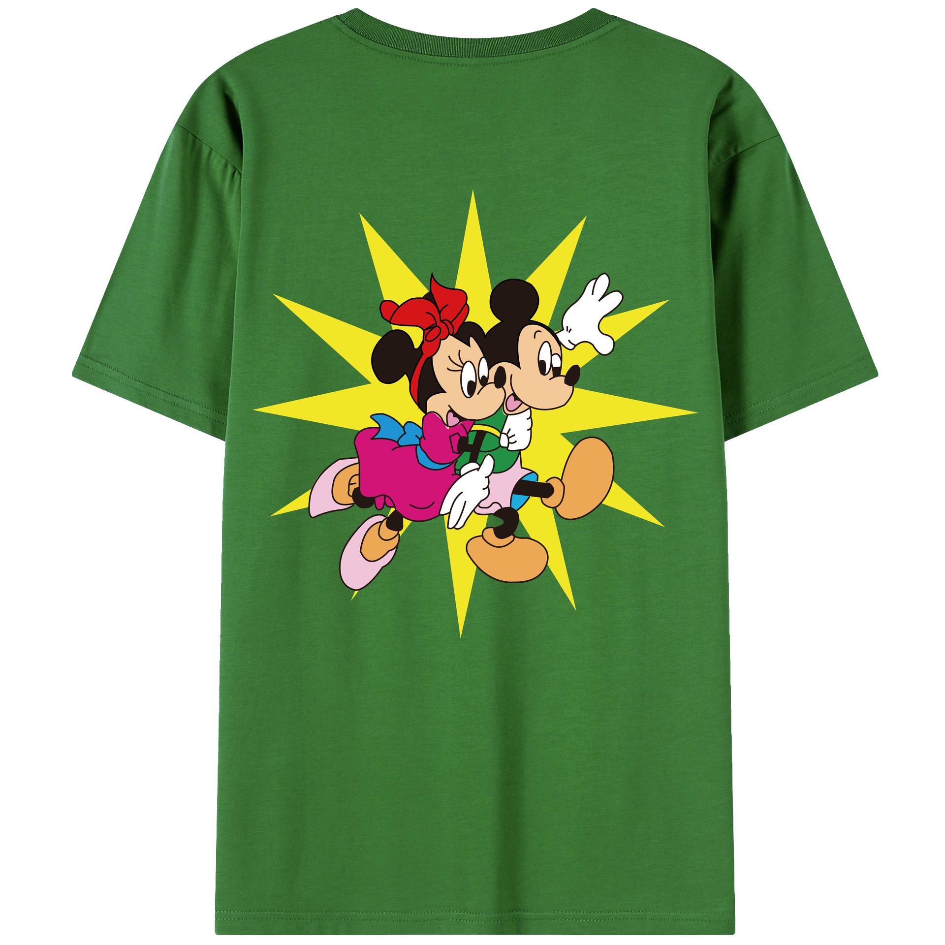 （画像用） ミッキーマウス Mickey Mouse レディース半袖Tシャツ(バックプリント)